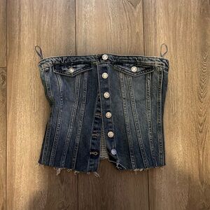 Zara denim button top